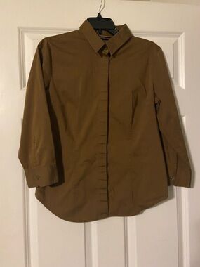 New York & Company Women's Button-Down Shirt in Brown